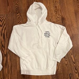 Anti Social Social Club white sweatshirt with black writing. Size Small